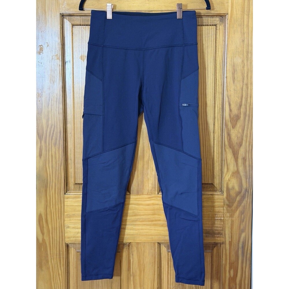 prAna Rockland Climbing Leggings Women's Size M Navy Blue Hiking Pockets EUC